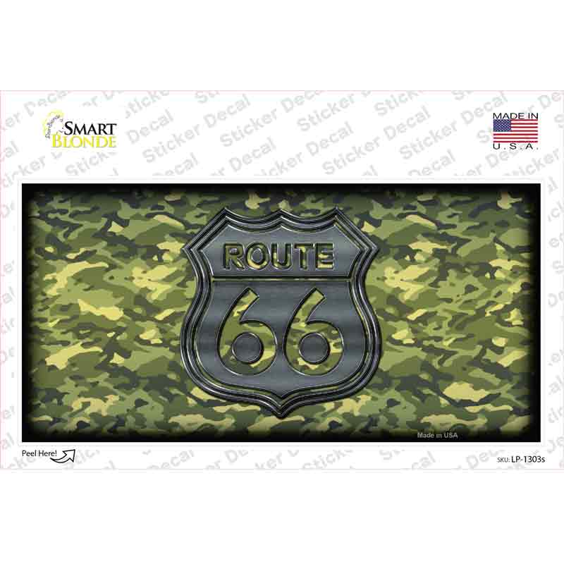 LP-1303s-M Route 66 Camouflage Novelty Sticker Decal - Medium