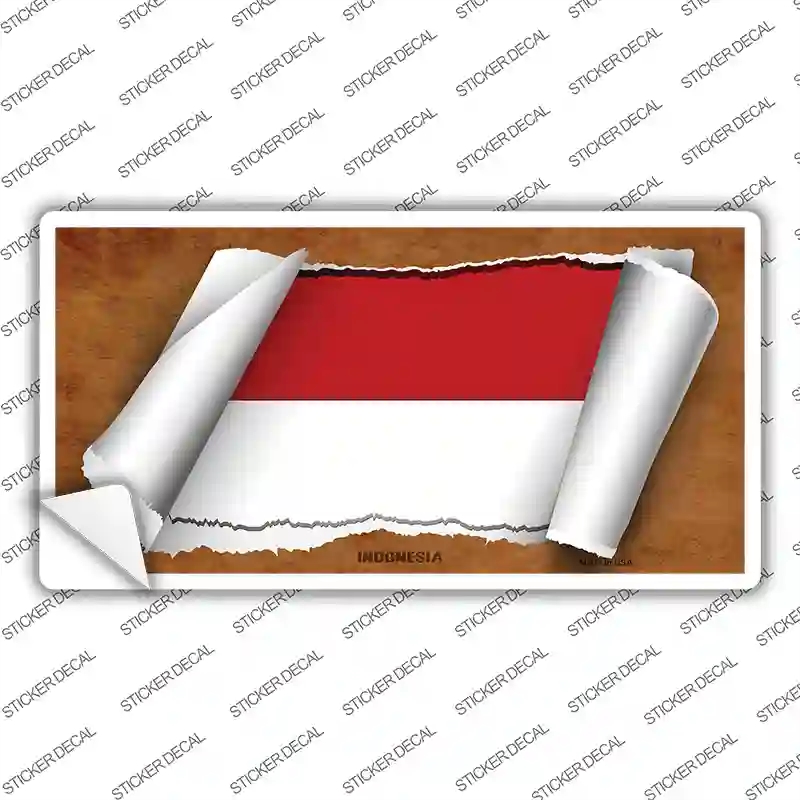 LP-9196s-XL Indonesia Flag Scroll Novelty Sticker Decal - Extra Large