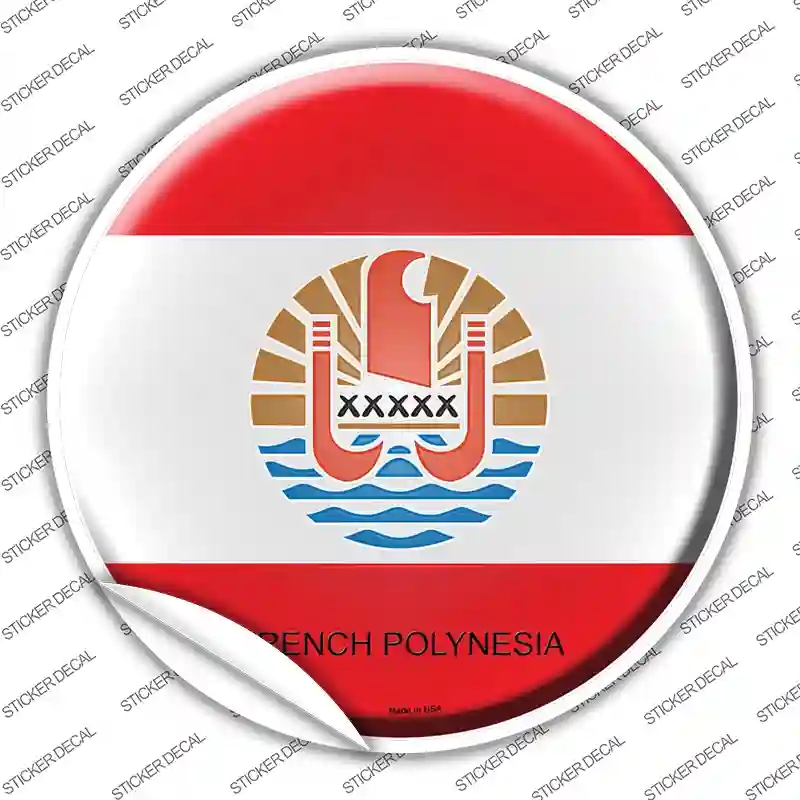 C-271s-XL French Polynesia Country Novelty Circle Sticker Decal - Extra Large