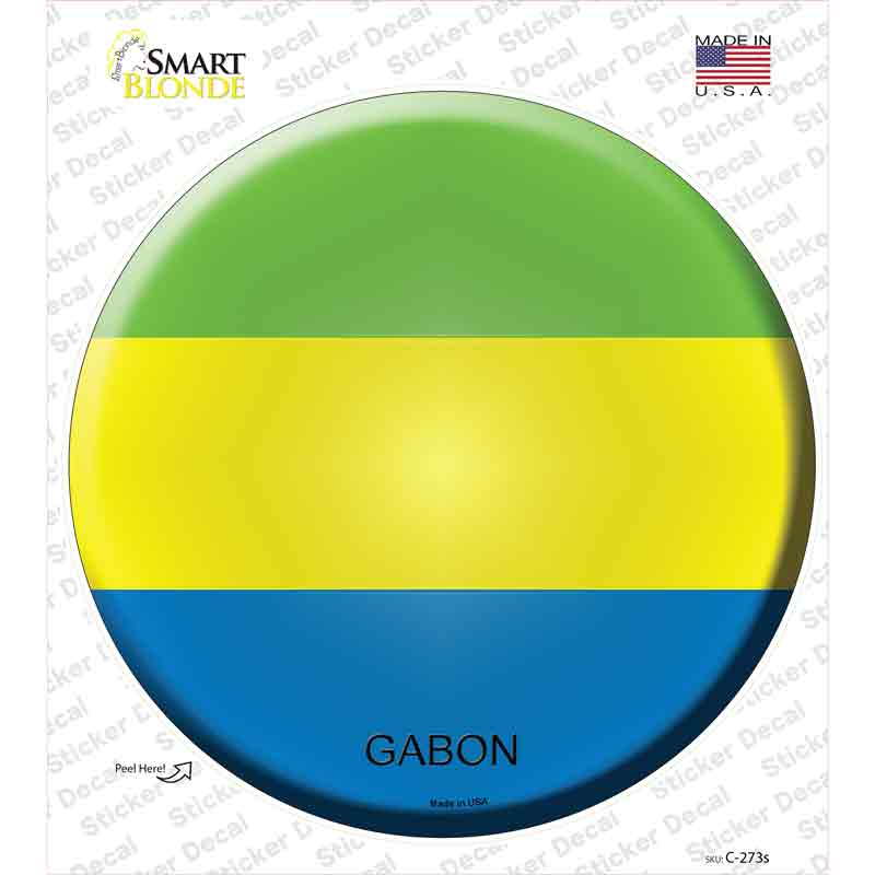 C-273s-M Gabon Country Novelty Circle Sticker Decal - Medium