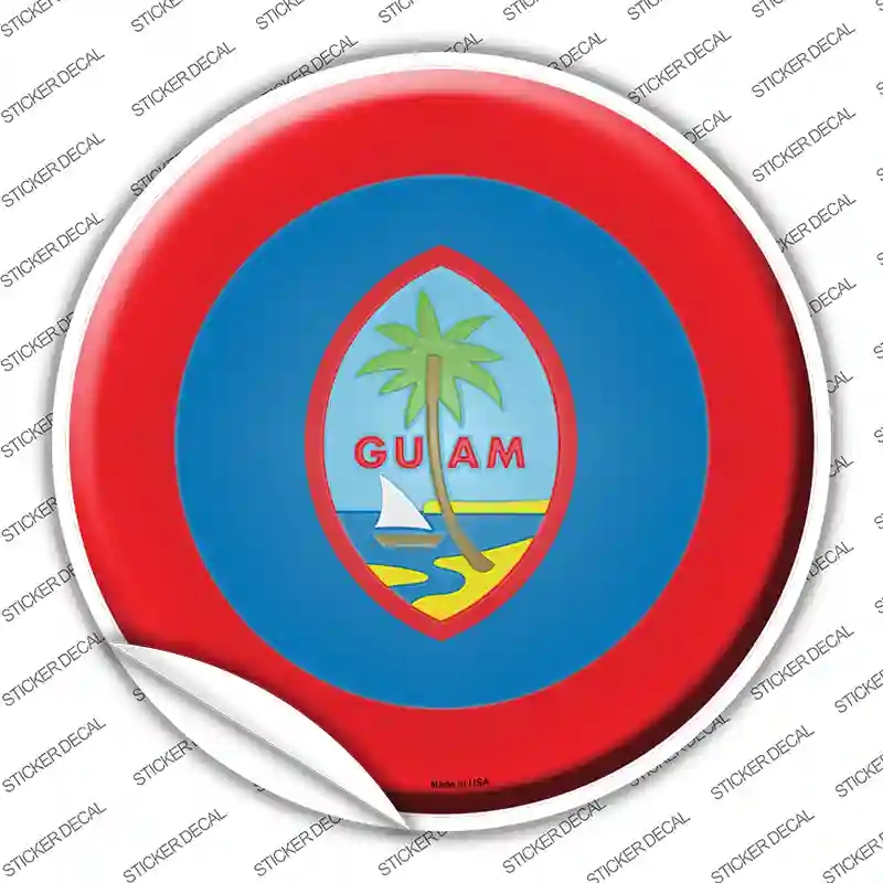 C-285s-L Guam Country Novelty Circle Sticker Decal - Large