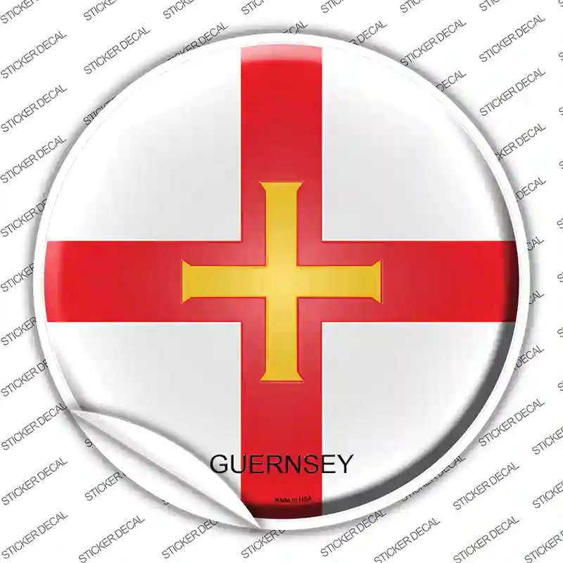 C-287s-L Guernsey Country Novelty Circle Sticker Decal - Large