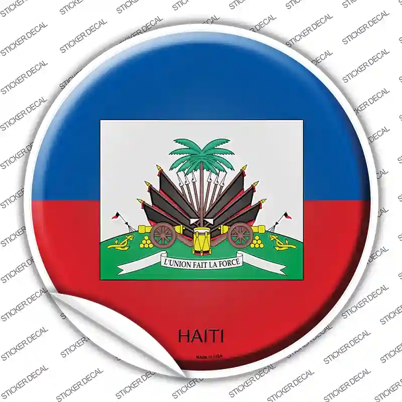 C-291s-S Haiti Country Novelty Circle Sticker Decal - Small