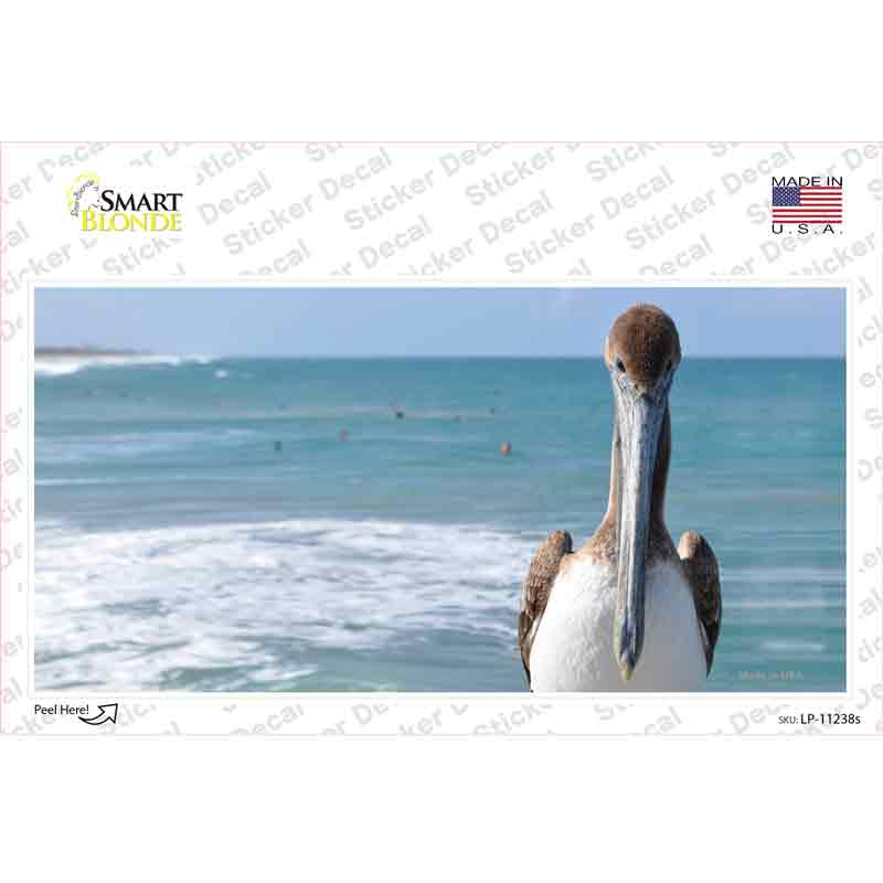 LP-11238s-M Pelican Ocean Novelty Sticker Decal - Medium