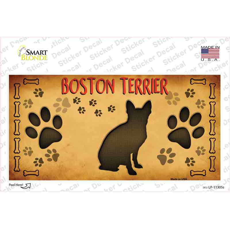LP-11305s-M Boston Terrier Novelty Sticker Decal - Medium