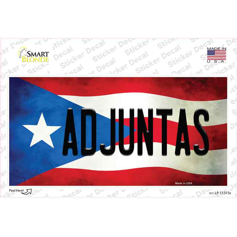 LP-11315s-M Adjuntas Puerto Rico Flag Novelty Sticker Decal - Medium