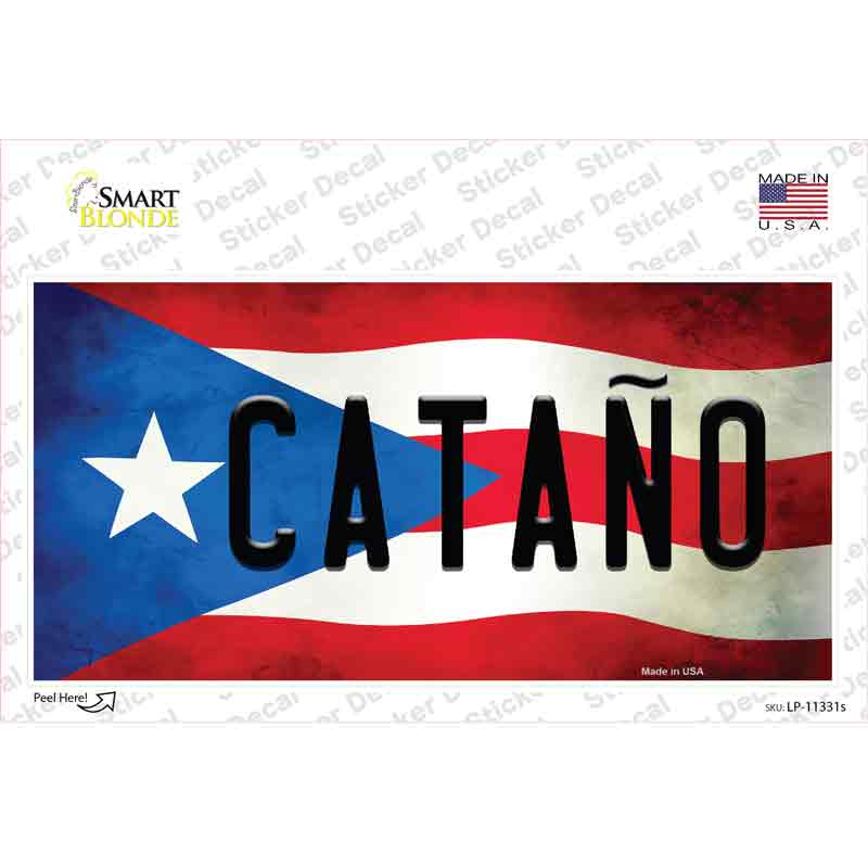 LP-11331s-M Catano Puerto Rico Flag Novelty Sticker Decal - Medium