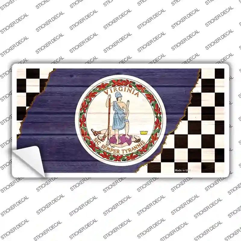 LP-13731s-L Virginia Racing Flag Novelty Sticker Decal - Large