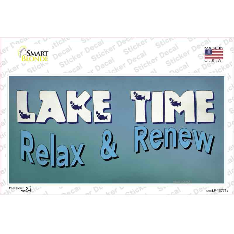 LP-13771s-M Lake Time Novelty Sticker Decal - Medium