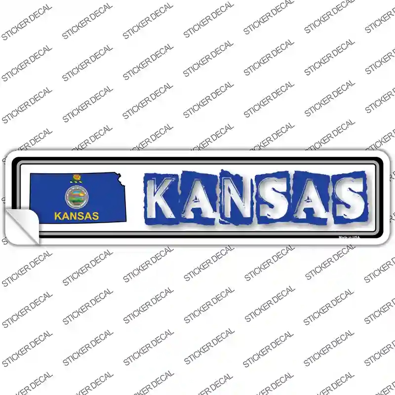 K-315s-S Kansas Outline Novelty Narrow Sticker Decal - Small