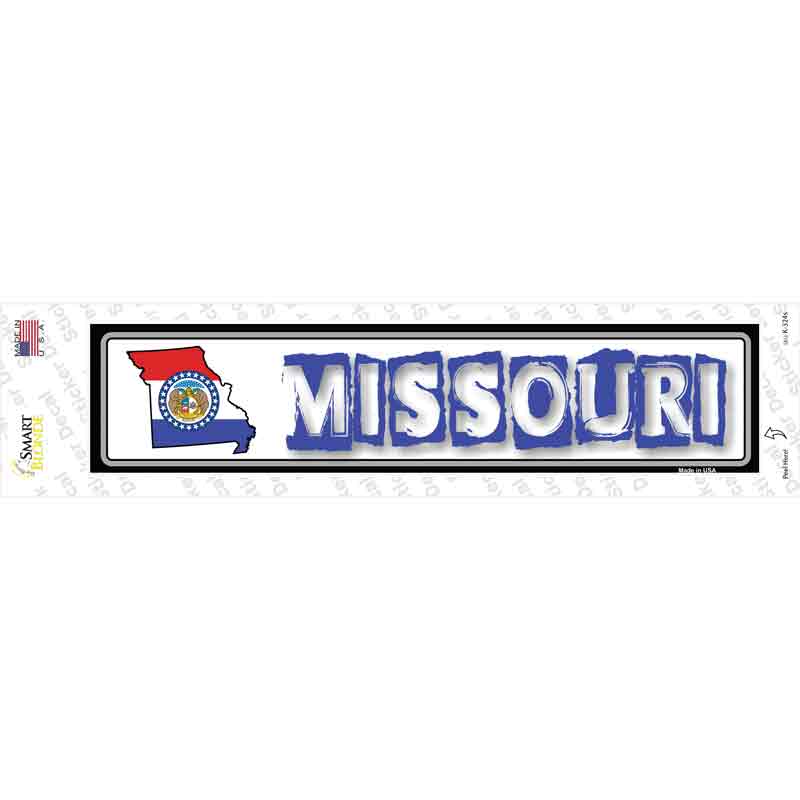 K-324s-M Missouri Outline Novelty Narrow Sticker Decal - Medium