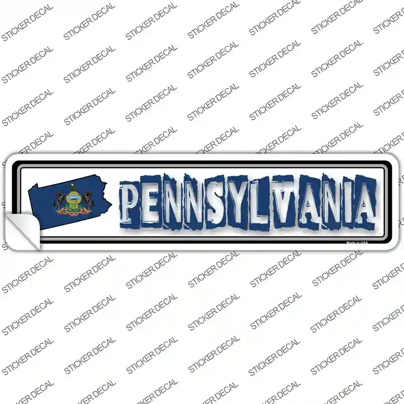 K-337s-XL Pennsylvania Outline Novelty Narrow Sticker Decal - Extra Large