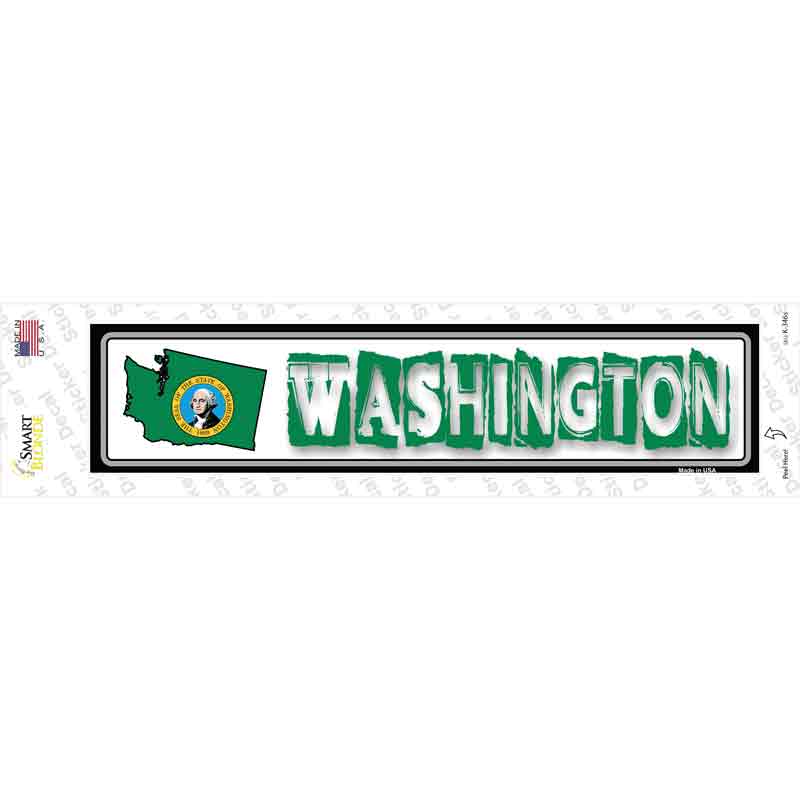 K-346s-M Washington Outline Novelty Narrow Sticker Decal - Medium