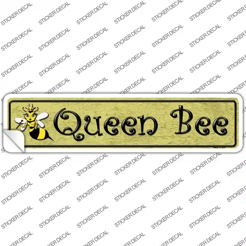 K-354s-S Queen Bee Gold Novelty Narrow Sticker Decal - Small