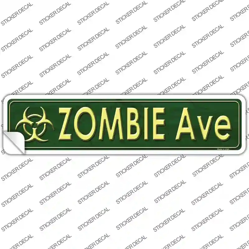 K-355s-S Zombie Ave Novelty Narrow Sticker Decal - Small