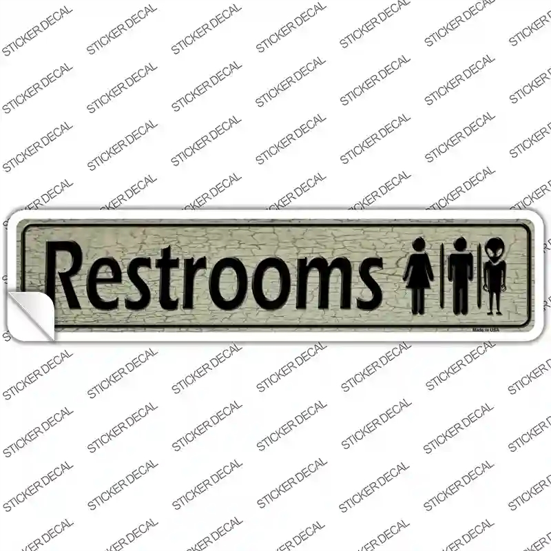 K-369s-XL Restrooms Novelty Narrow Sticker Decal - Extra Large