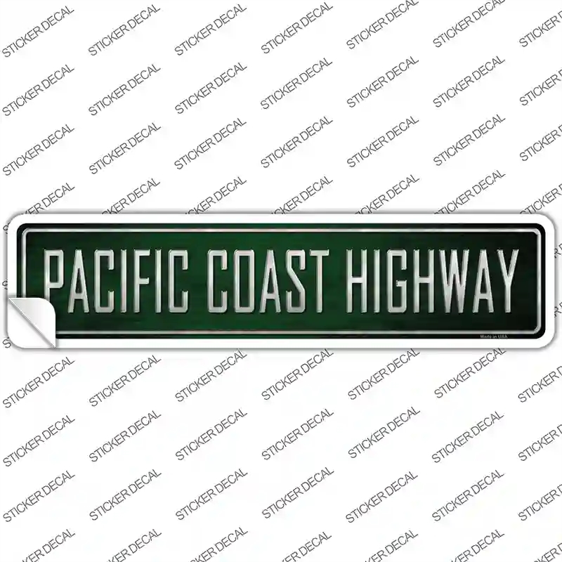 K-404s-S Pacific Coast Highway Novelty Narrow Sticker Decal - Small