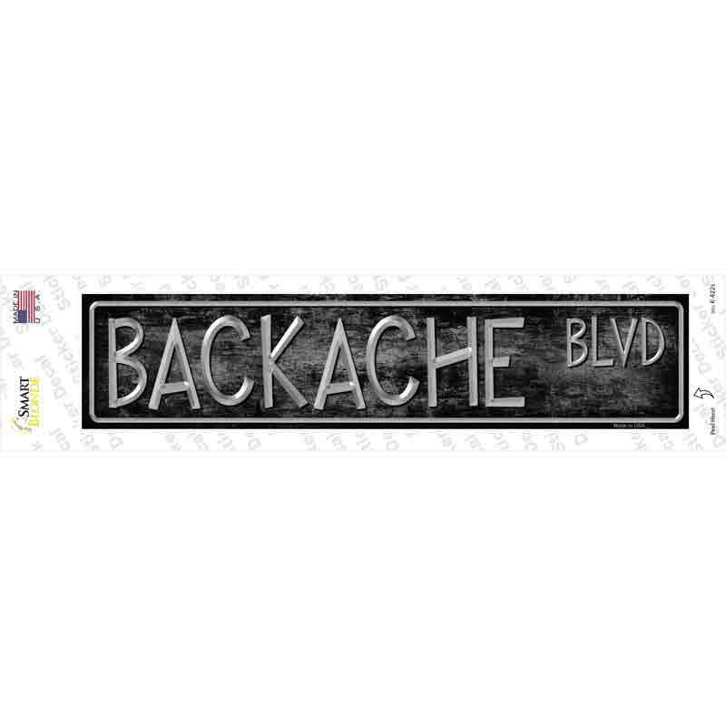 K-422s-M Backache Blvd Novelty Narrow Sticker Decal - Medium