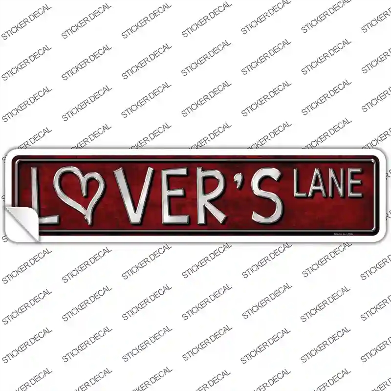 K-431s-L Lovers Lane Red Novelty Narrow Sticker Decal - Large
