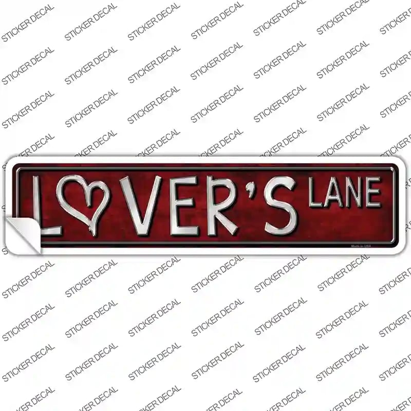 K-431s-S Lovers Lane Red Novelty Narrow Sticker Decal - Small