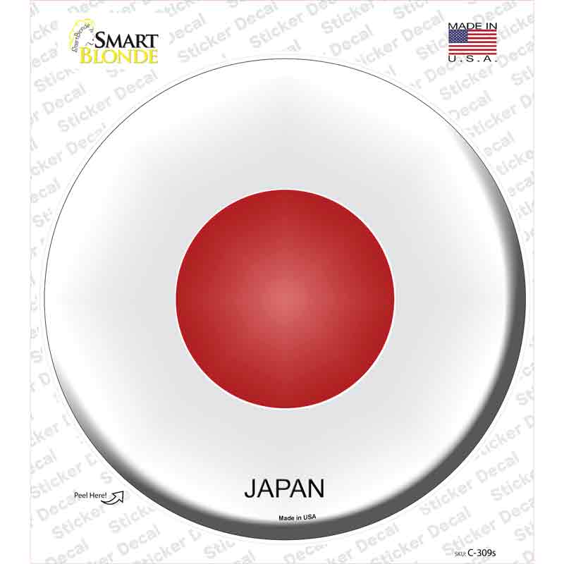 C-309s-M Japan Country Novelty Circle Sticker Decal - Medium