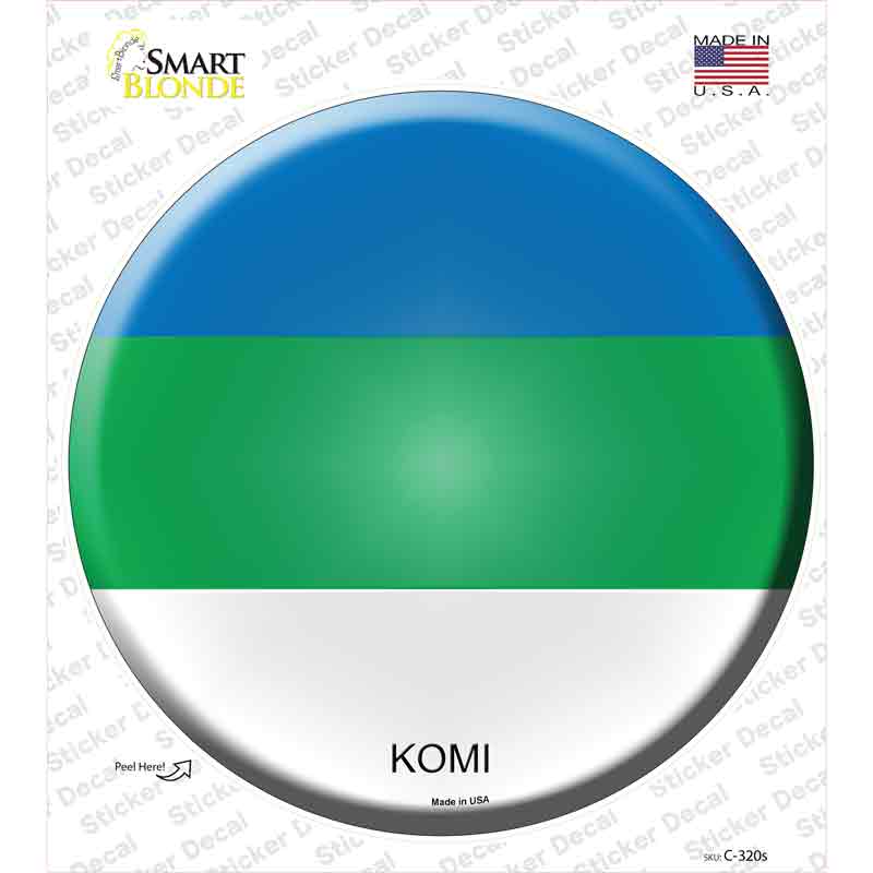 C-320s-M Komi Country Novelty Circle Sticker Decal - Medium