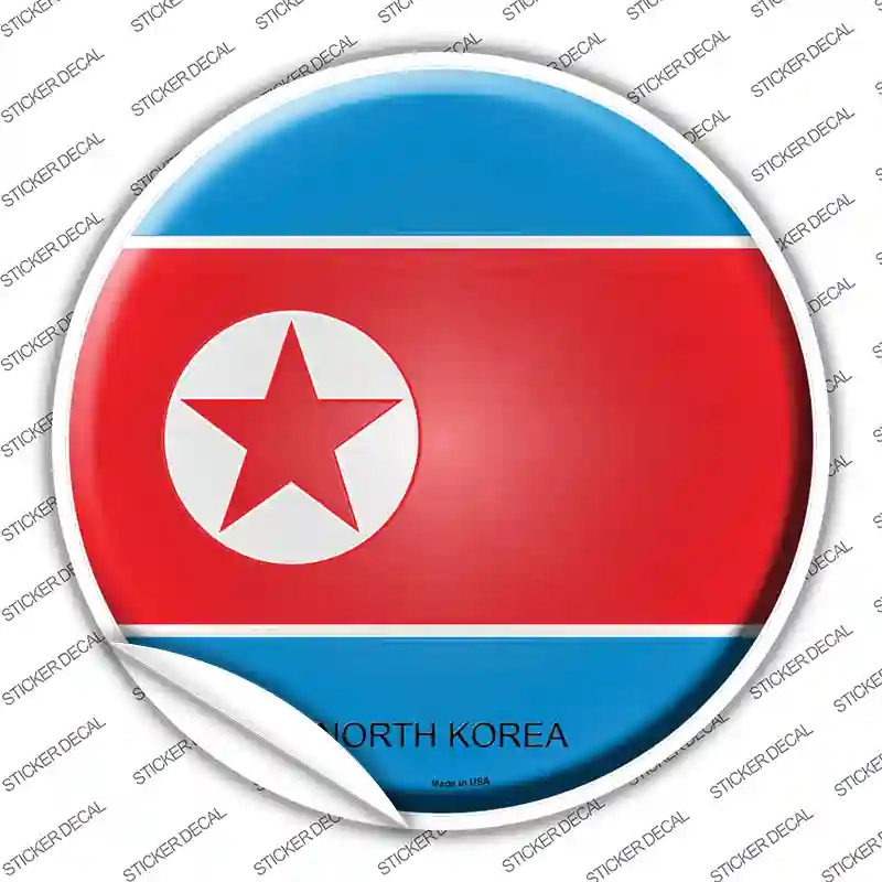 C-321s-S North Korea Country Novelty Circle Sticker Decal - Small