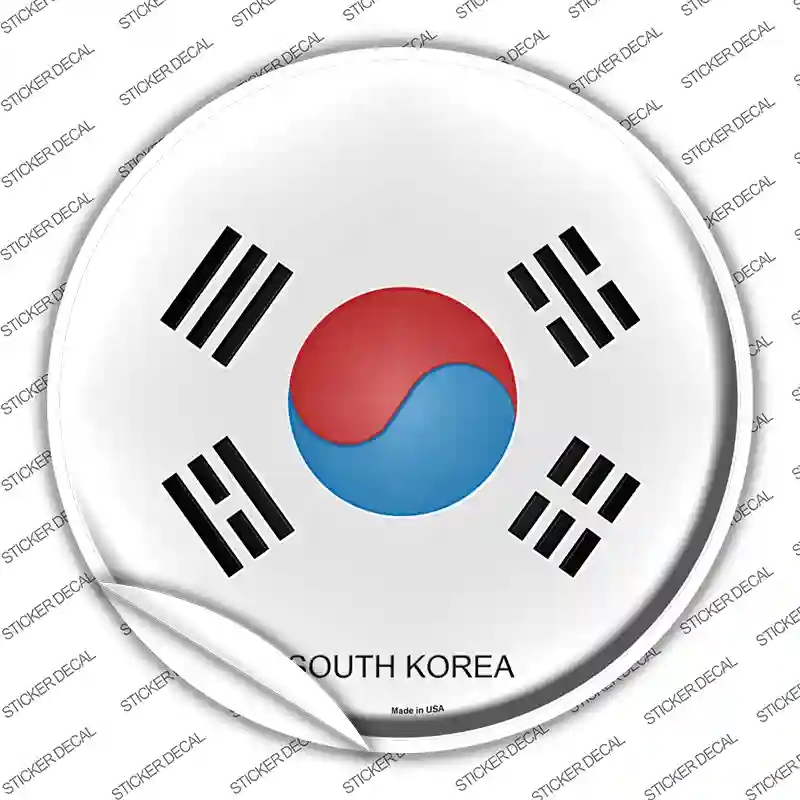C-322s-S South Korea Country Novelty Circle Sticker Decal - Small