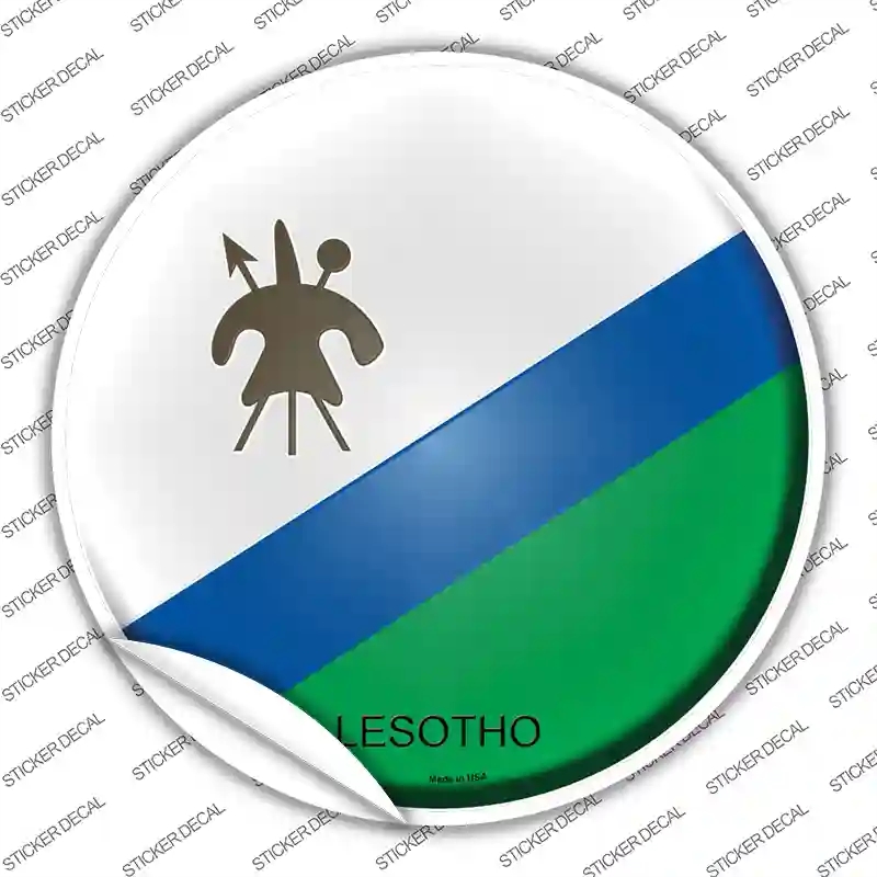 C-330s-L Lesotho Country Novelty Circle Sticker Decal - Large