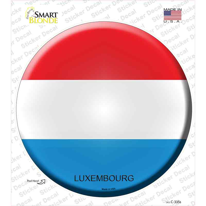 C-335s-M Luxembourg Country Novelty Circle Sticker Decal - Medium