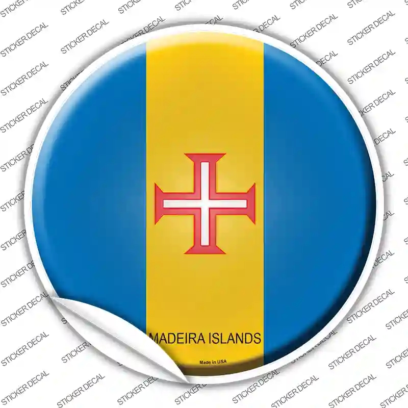 C-339s-S Madeira Islands Country Novelty Circle Sticker Decal - Small