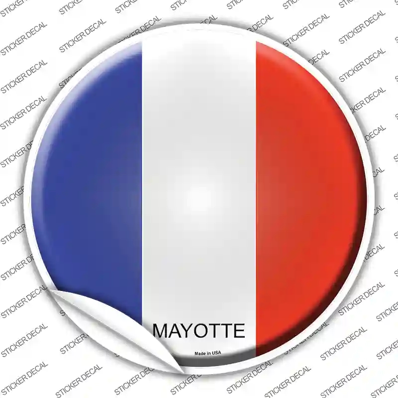 C-350s-L Mayotte Country Novelty Circle Sticker Decal - Large