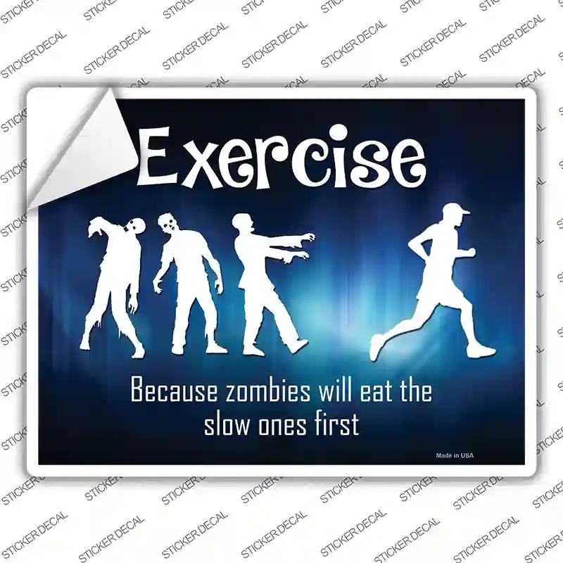 P-1144s-L Exercise Novelty Rectangle Sticker Decal - Large