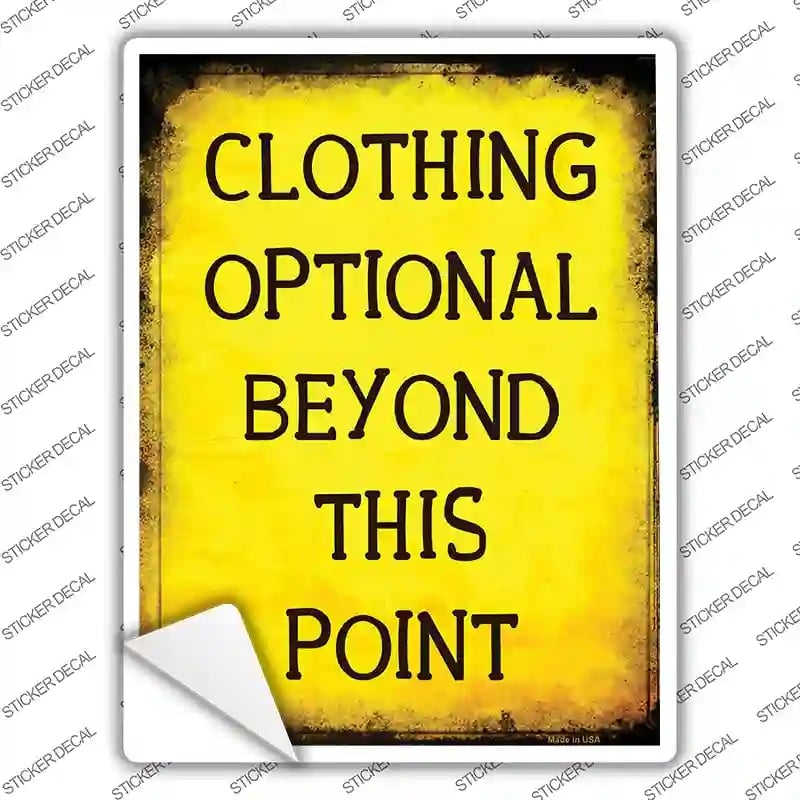 P-1314s-L Clothing Optional Novelty Rectangle Sticker Decal - Large