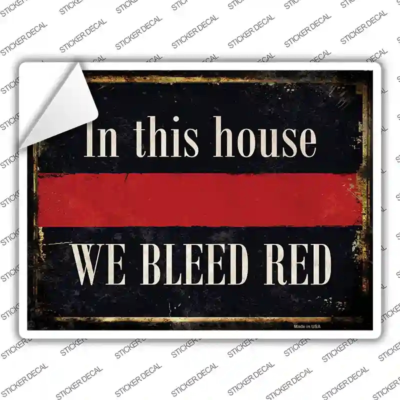 P-1384s-S We Bleed Red Novelty Rectangle Sticker Decal - Small
