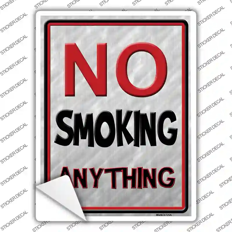 P-1387s-XL No Smoking Anything Novelty Rectangle Sticker Decal - Extra Large
