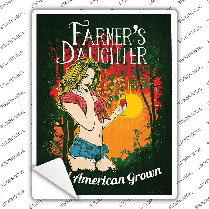 P-1424s-S Farmers Daughter Novelty Rectangle Sticker Decal - Small