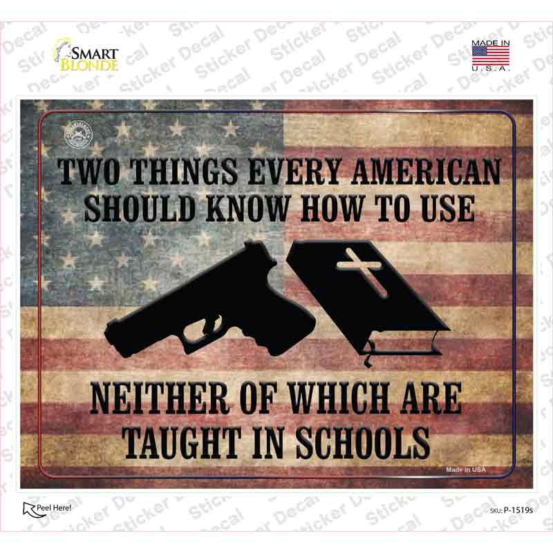 P-1519s-M Every American Should Know How to Use Novelty Rectangle Sticker Decal - Medium