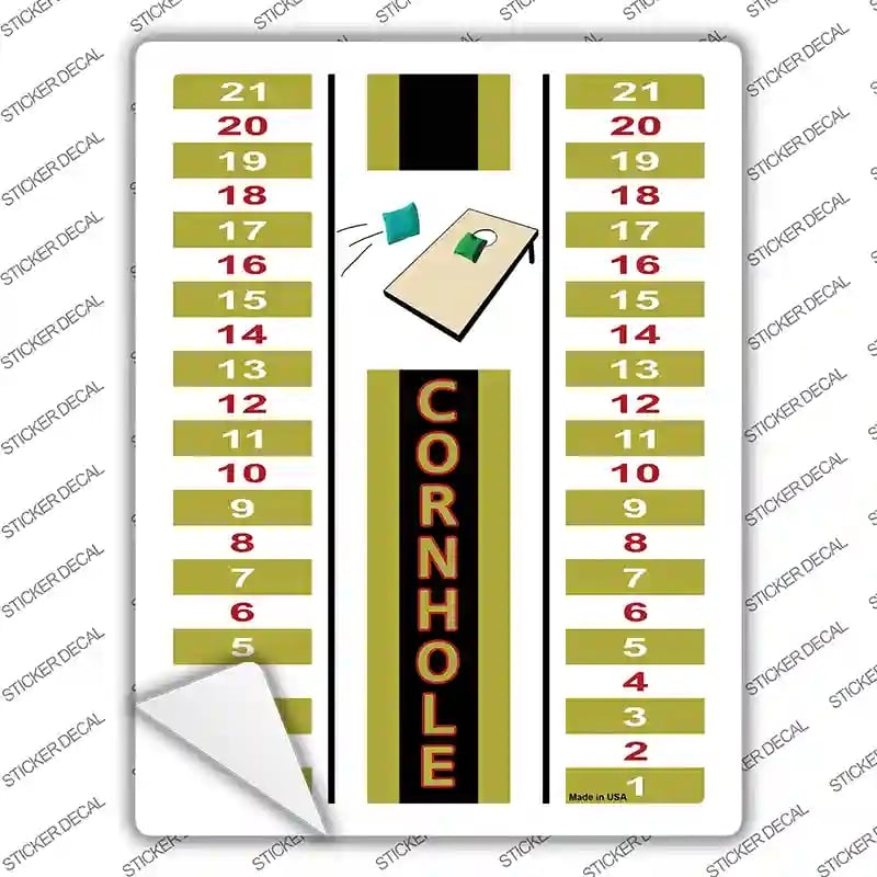 P-1707s-XL Cornhole Scoreboard Novelty Rectangle Sticker Decal - Extra Large