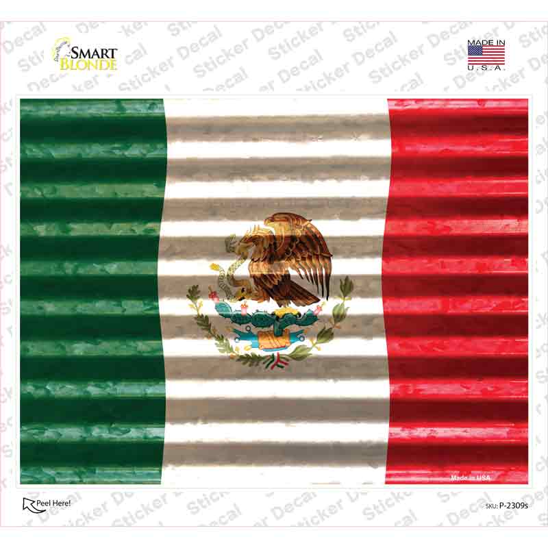 P-2309s-M Mexico Flag Novelty Rectangle Sticker Decal - Medium