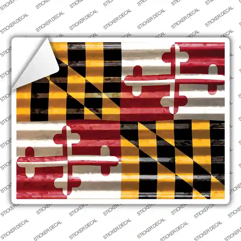 P-2334s-S Maryland Flag Novelty Rectangle Sticker Decal - Small