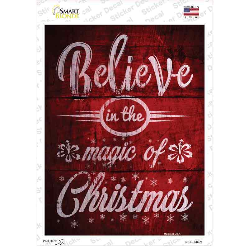 P-2462s-M Magic of Christmas Novelty Rectangle Sticker Decal - Medium