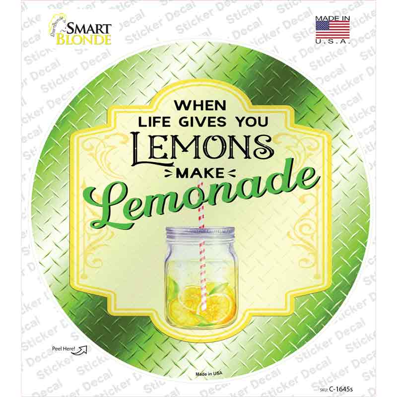 C-1645s-M Make Lemonade Green Novelty Circle Sticker Decal - Medium