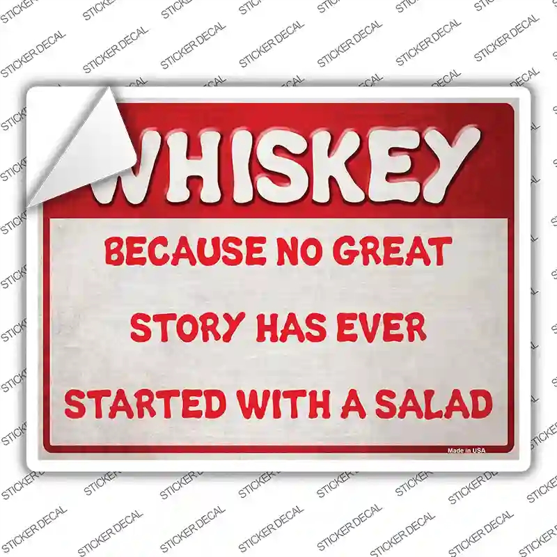 P-2607s-S Whiskey & A Great Story Novelty Rectangle Sticker Decal - Small