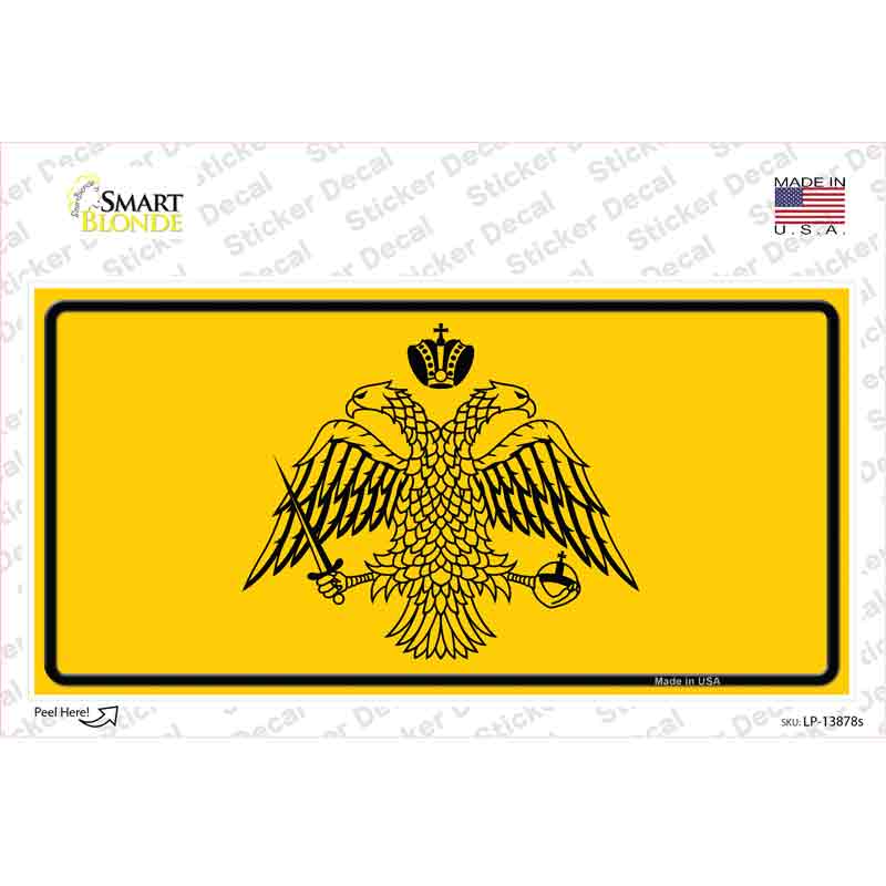 LP-13878s-M Byzantine Empire Flag Yellow Novelty Sticker Decal - Medium