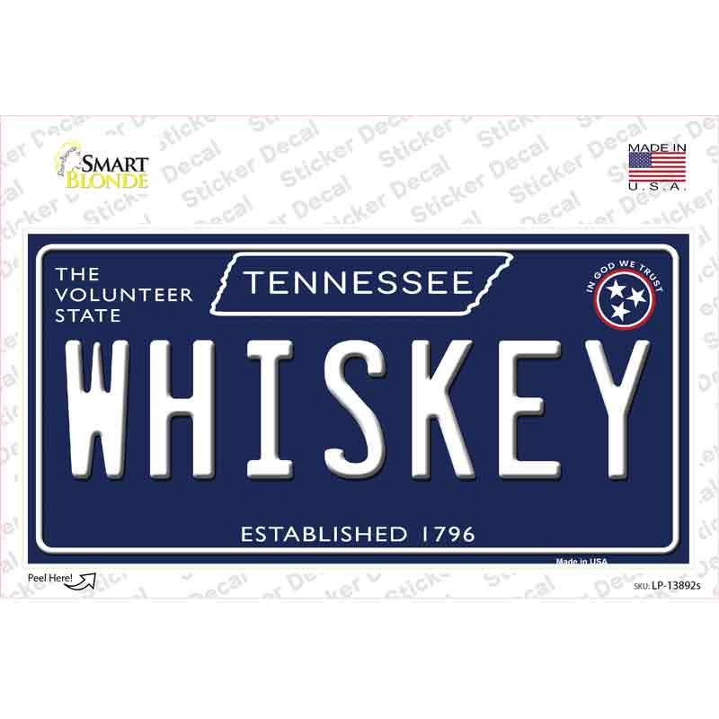 LP-13892s-M Whiskey Tennessee Blue Novelty Sticker Decal - Medium