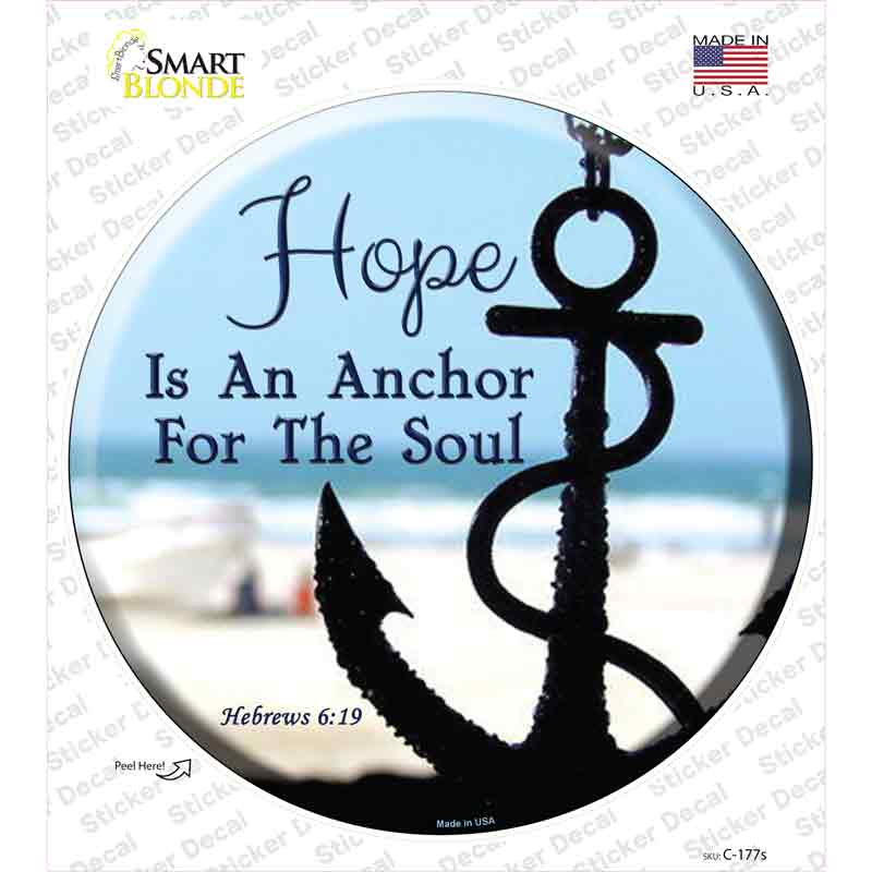 C-177s-M Hope Anchor for Soul Novelty Circle Sticker Decal - Medium