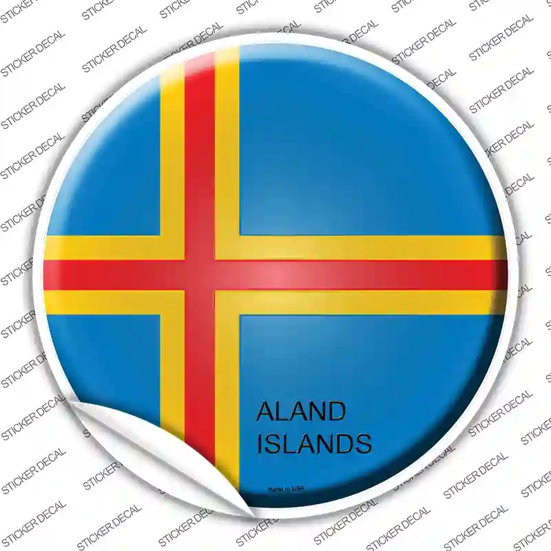 C-181s-S Aland Islands Country Novelty Circle Sticker Decal - Small