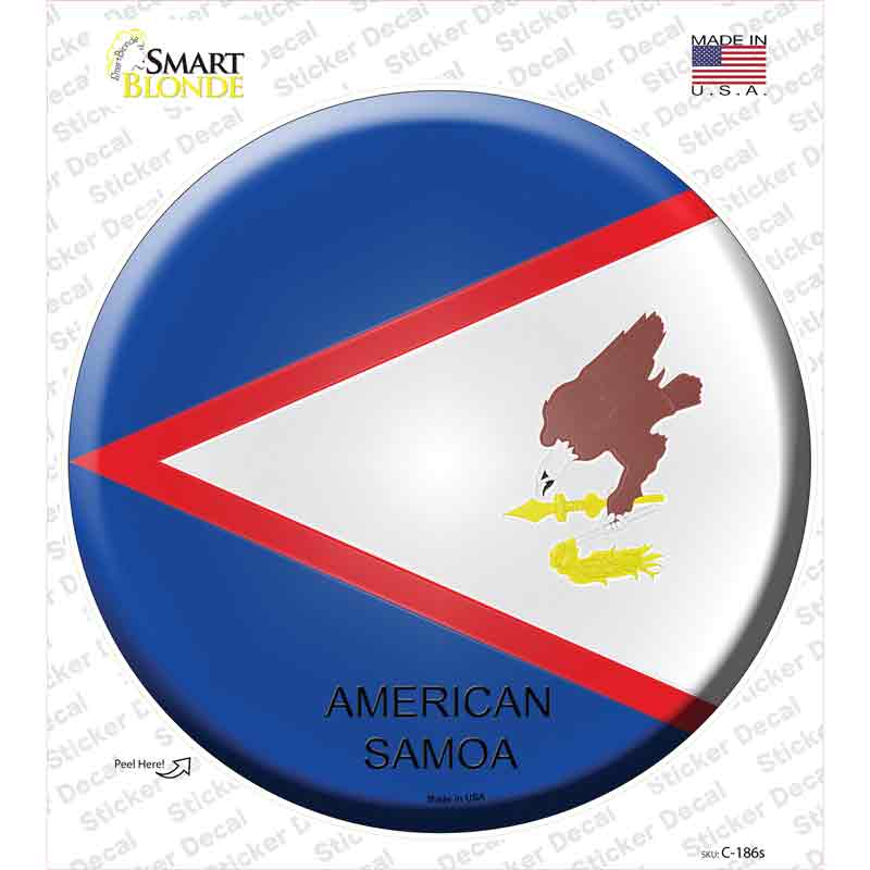 C-186s-M American Samoa Country Novelty Circle Sticker Decal - Medium