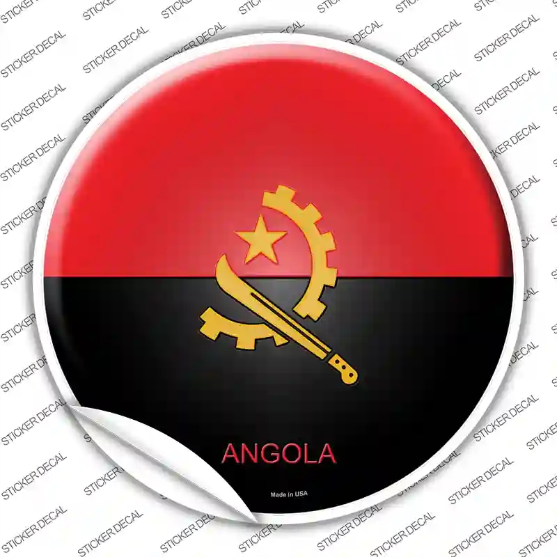 C-188s-L Angola Country Novelty Circle Sticker Decal - Large
